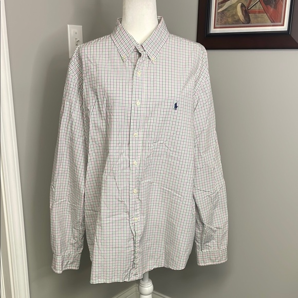 Ralph Lauren Mens Plaid Checks Gingham Button down Long Sleeve shirt Size XXL - Picture 1 of 6